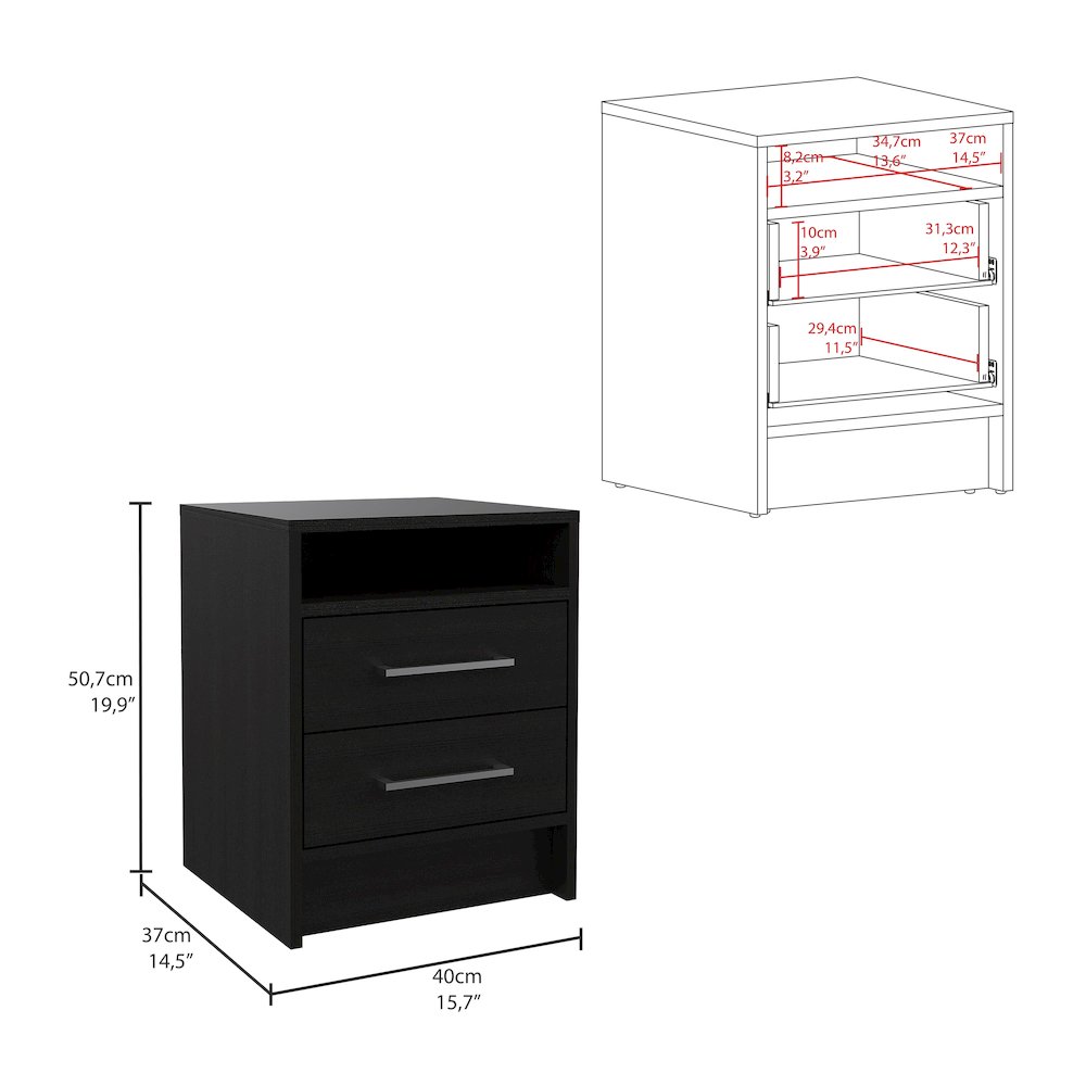 Eter Nightstand Black MDF. Picture 4
