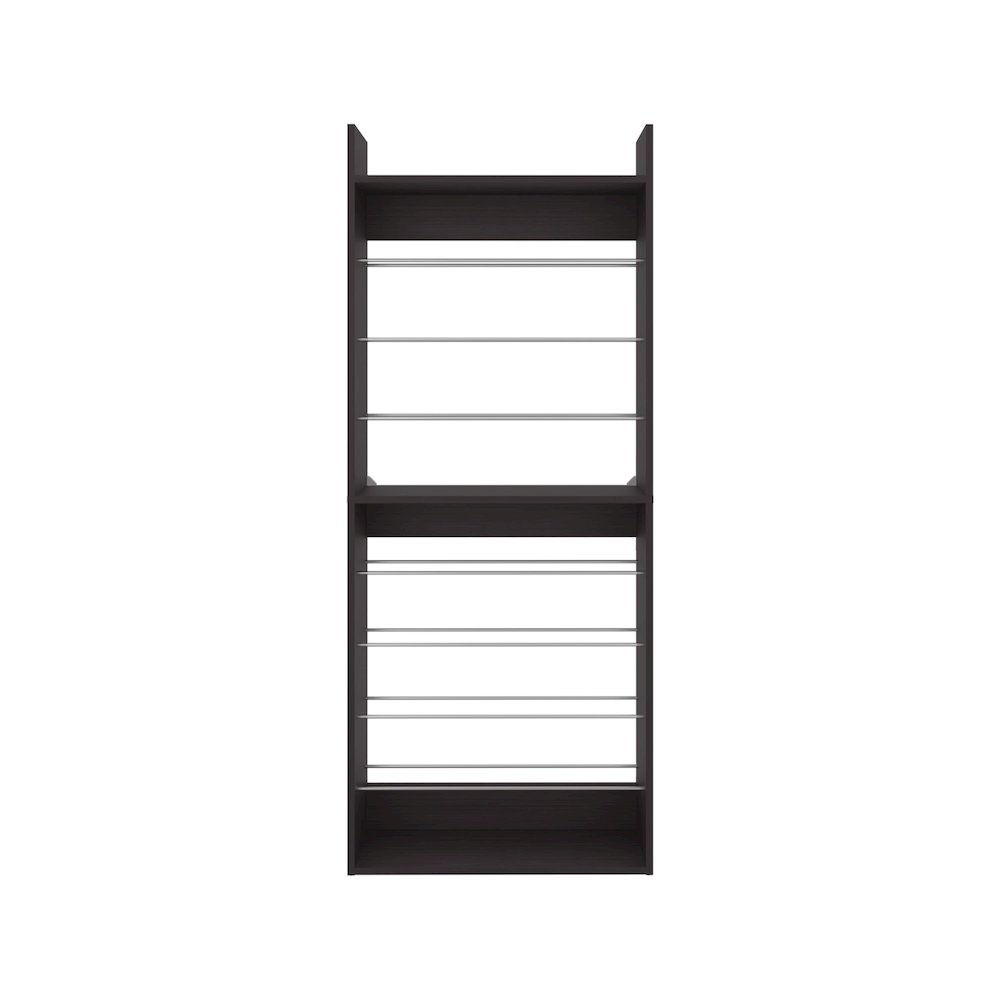 10-Tier Shoe Rack With Slim Vertical Design, Freestanding Footwear Storage,Black. Picture 1