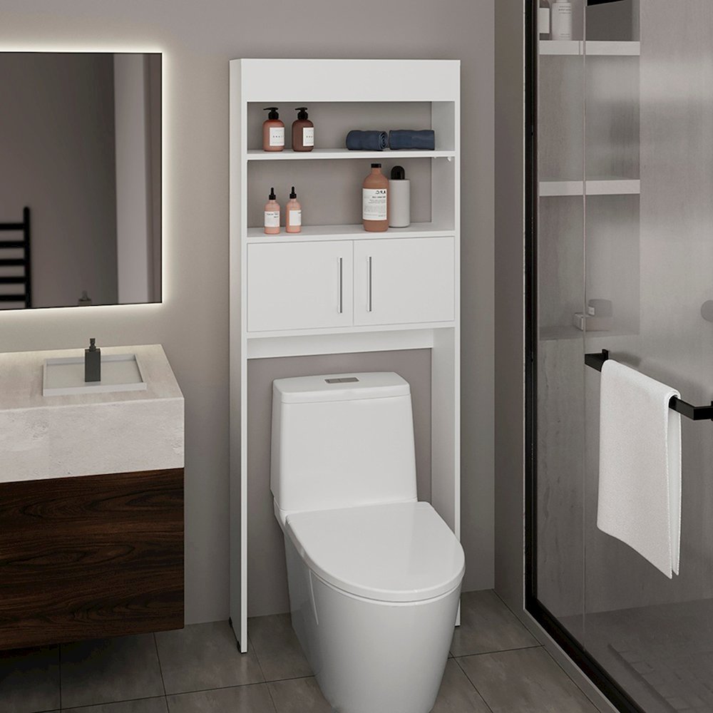 Madrid Over The Toilet Cabinet White MDF. Picture 2
