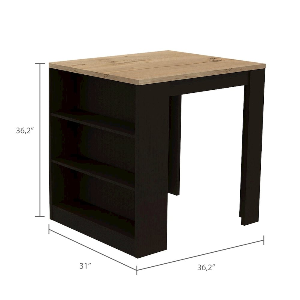 Tanna Kitchen Island Black / Pine MDF. Picture 4