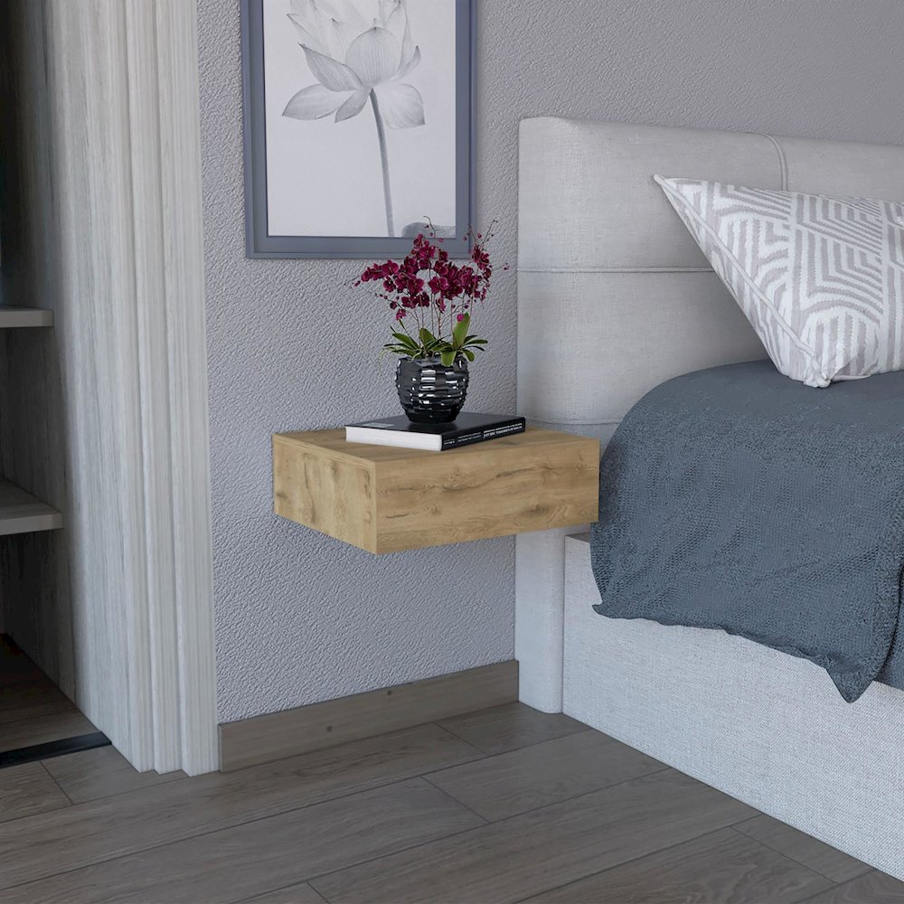 Milano Floating Nightstand Macadamia MDF. Picture 3