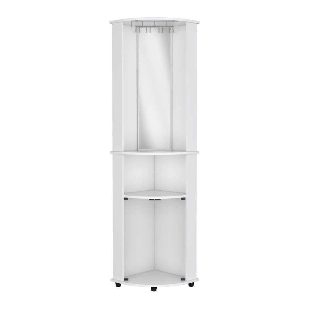 Chicago Corner Bar Cabinet White MDF. Picture 3