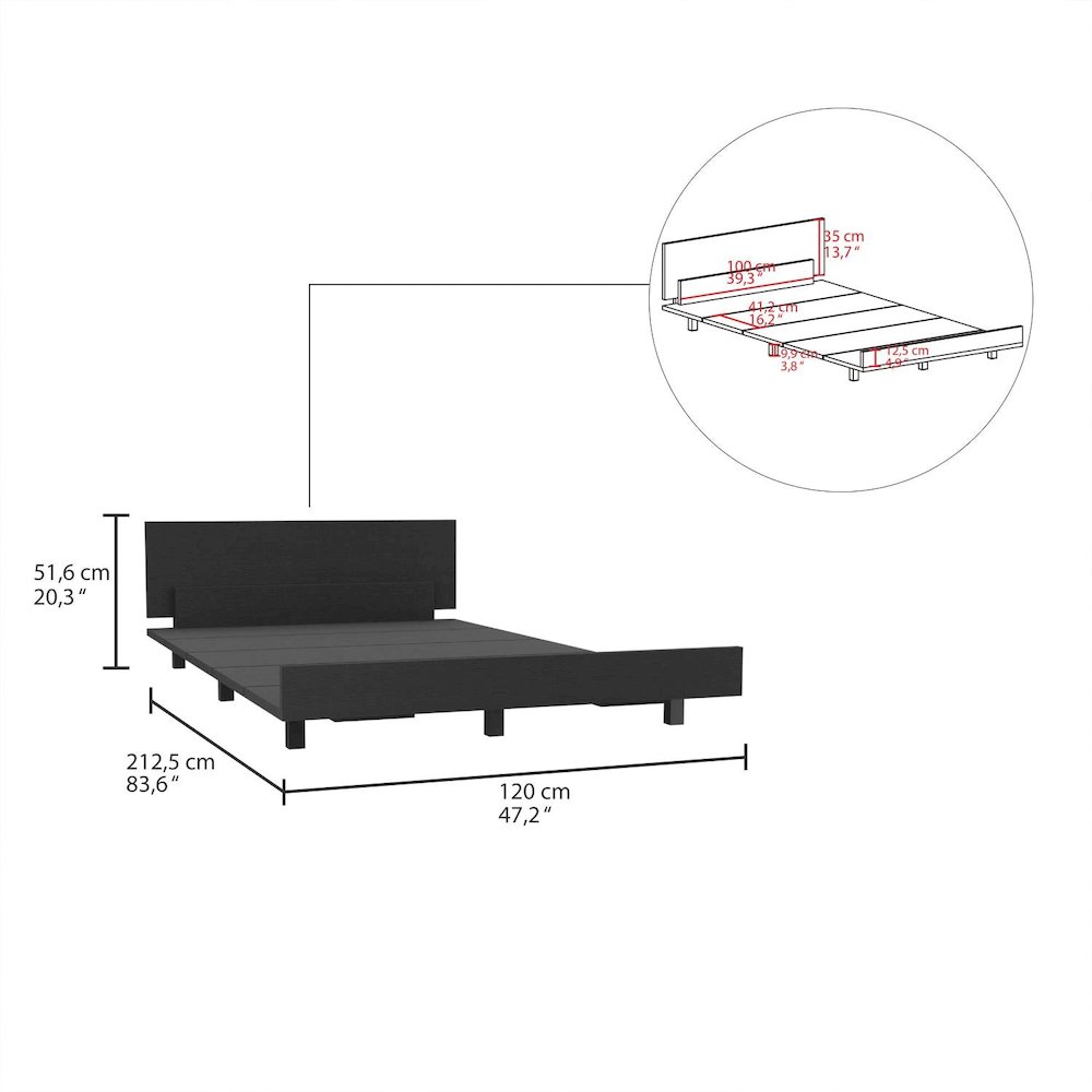 Kaia Twin Bed Black MDF. Picture 4