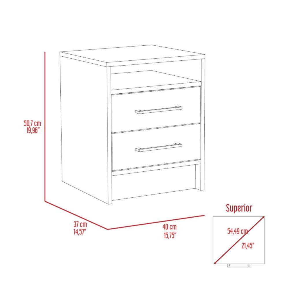 Eter Nightstand White / Light Oak MDF. Picture 4