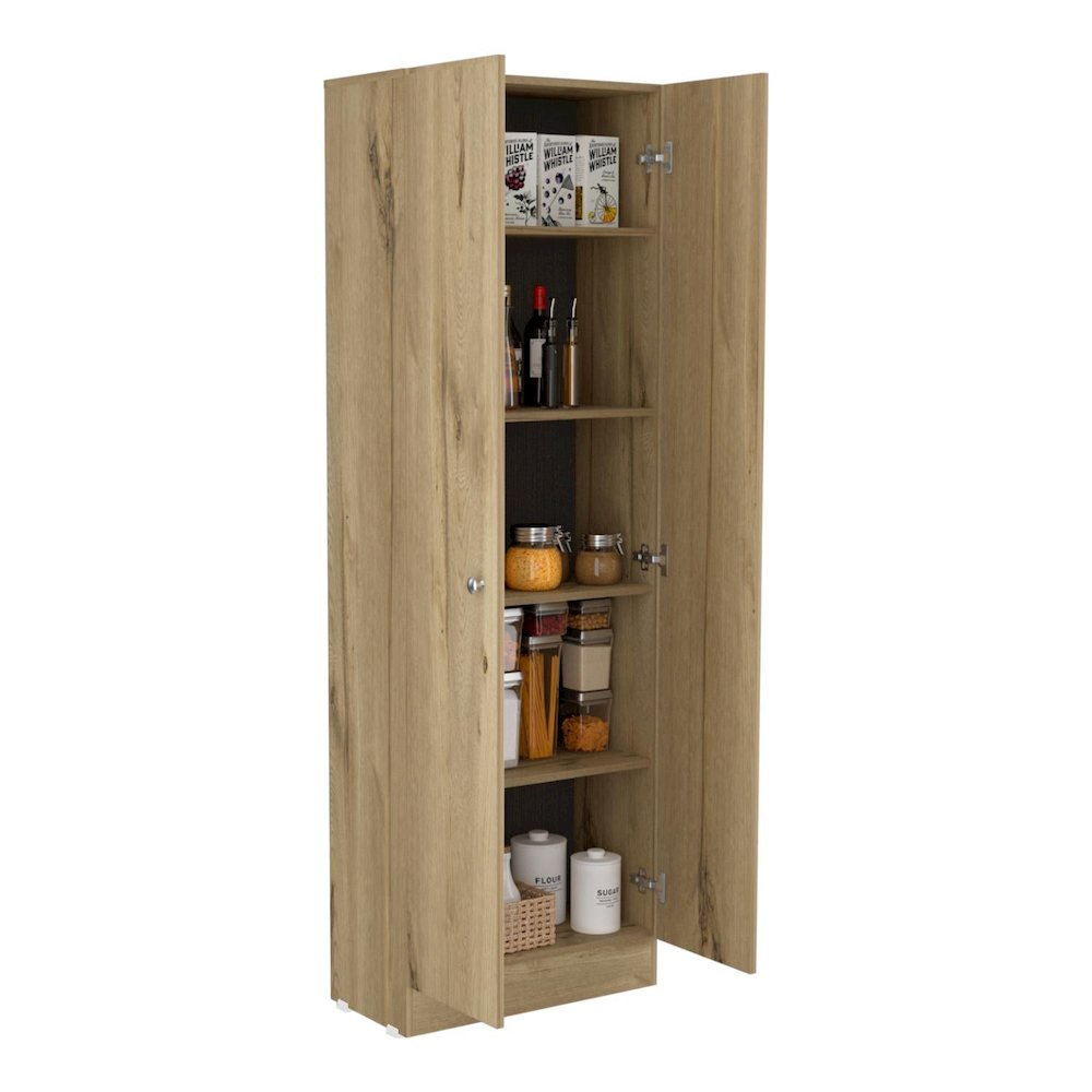 Multistorage Pantry Light Oak / Black MDF. Picture 1