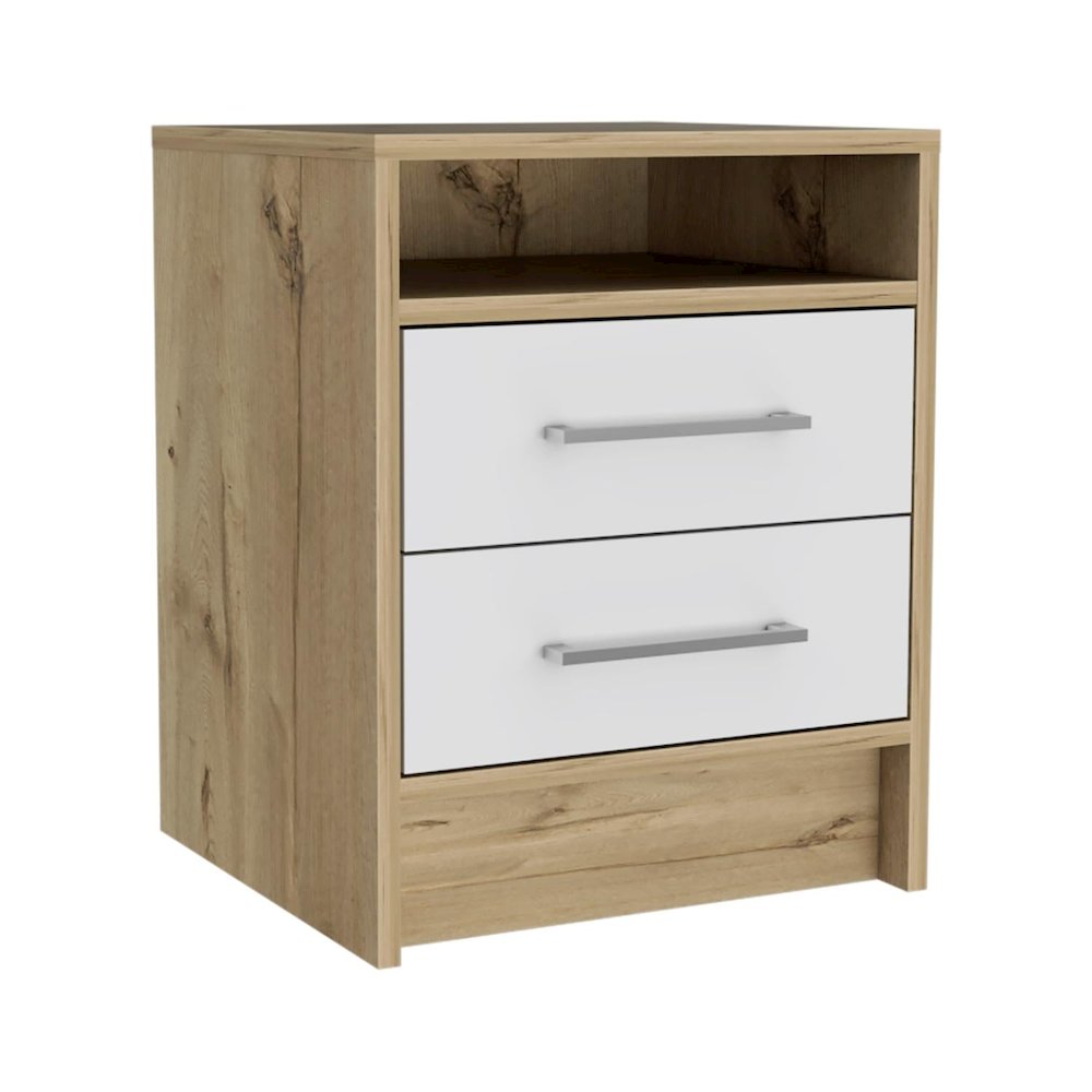 Eter Nightstand White / Light Oak MDF. Picture 1
