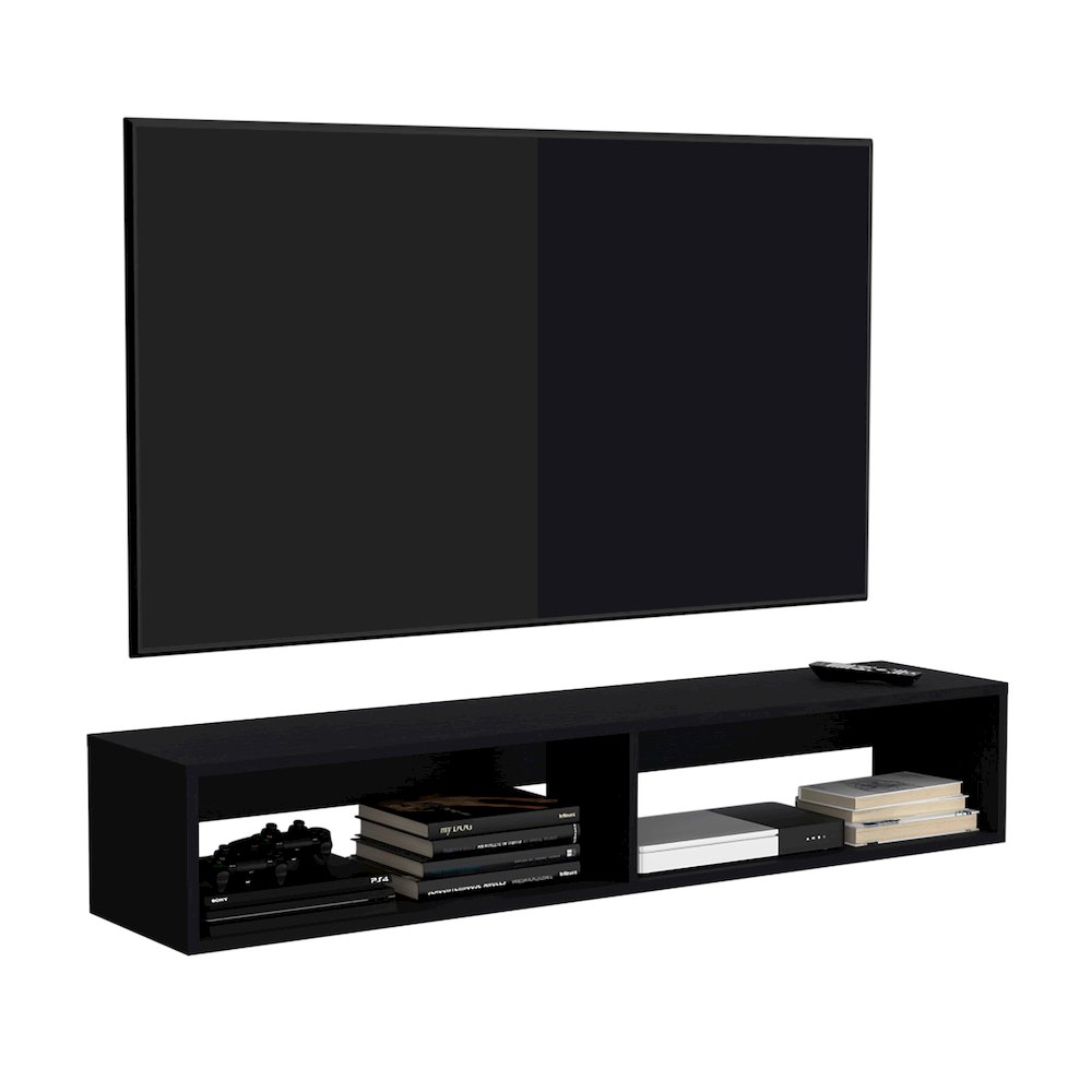 Warrior 59" Floating Tv Stand Black MDF. Picture 4