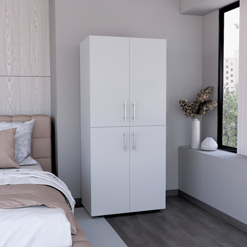 Hazel Armoire White MDF. Picture 3