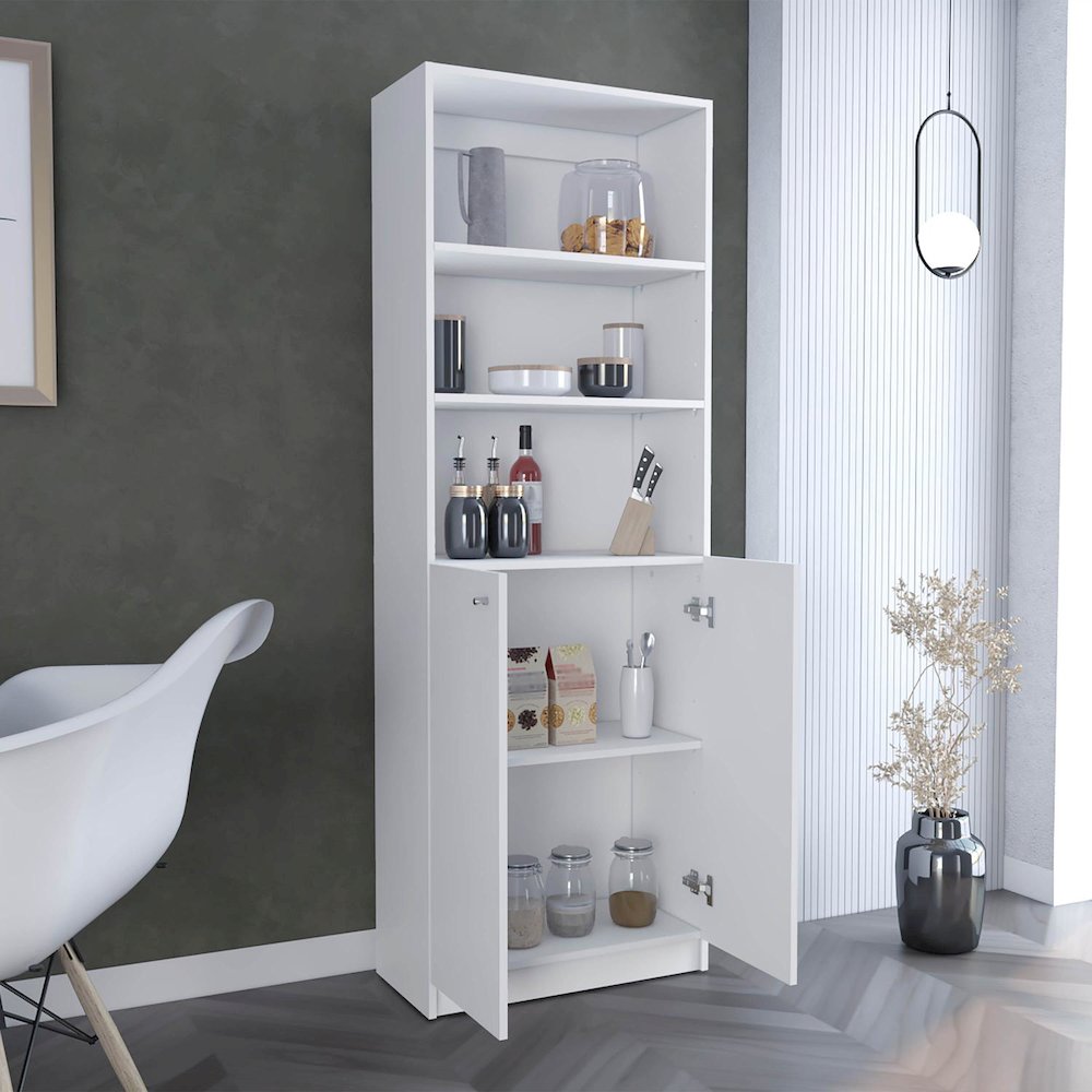 Home 2-Door Bookcase White MDF. Picture 5