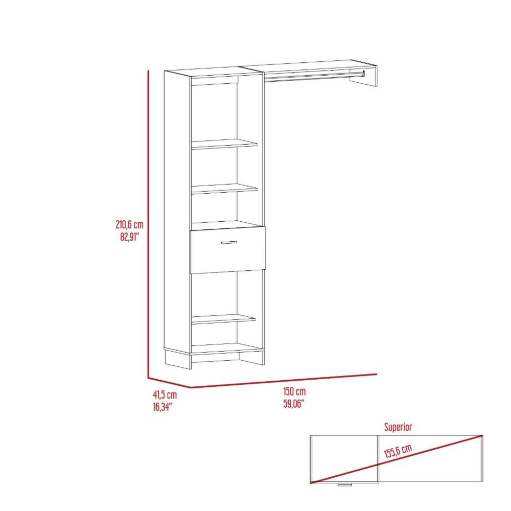 Manchester 150 Closet System Black MDF. Picture 4