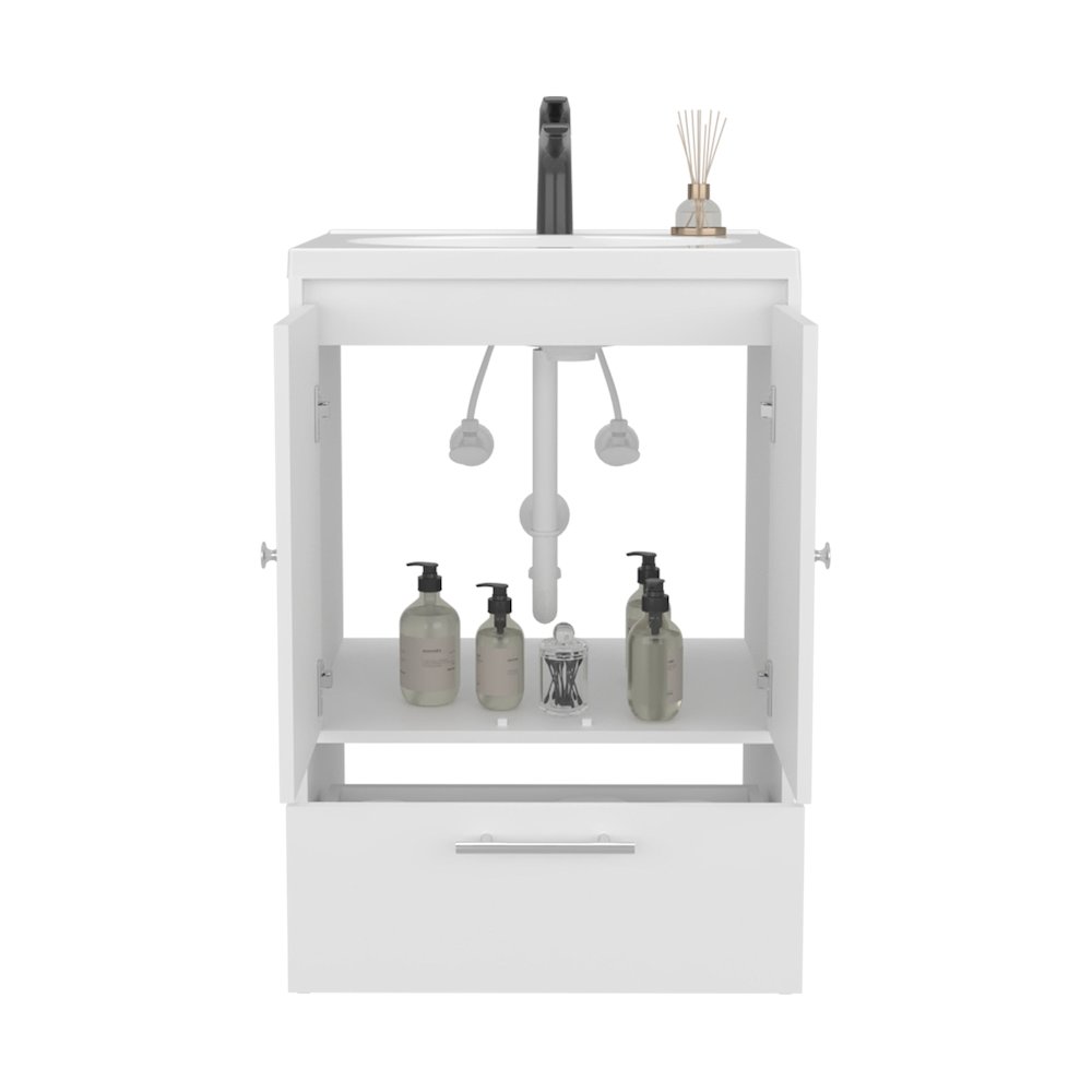 Tuhome Bathroom Vanity with Two Doors, Madison White MDF. Picture 1