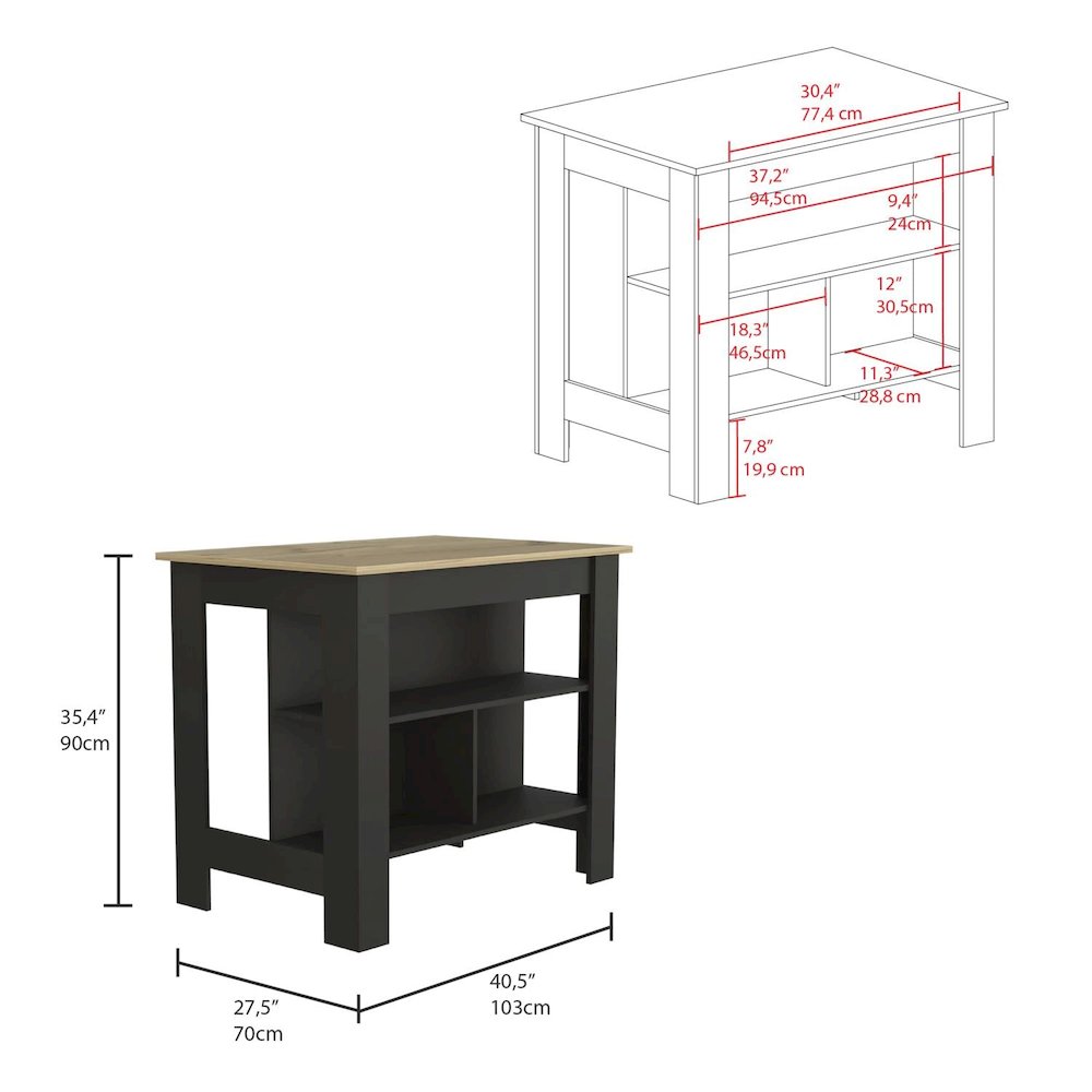 Essential Bar Cabinet Black MDF. Picture 4