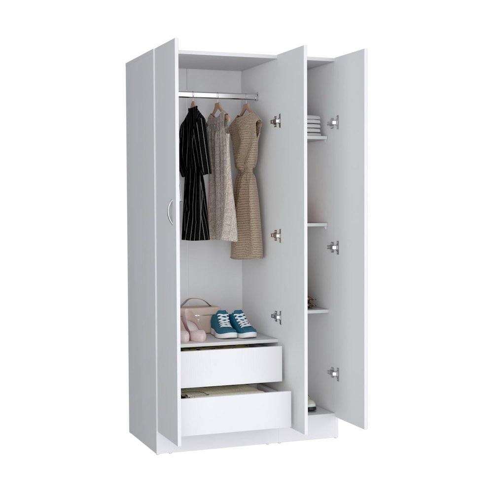 Ohio Armoire Wardrobe White MDF. Picture 2