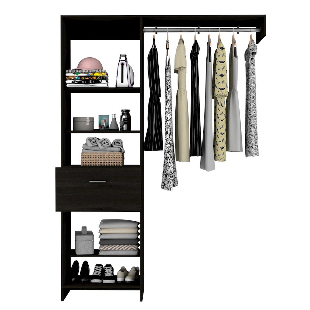Manchester 150 Closet System Black MDF. Picture 2