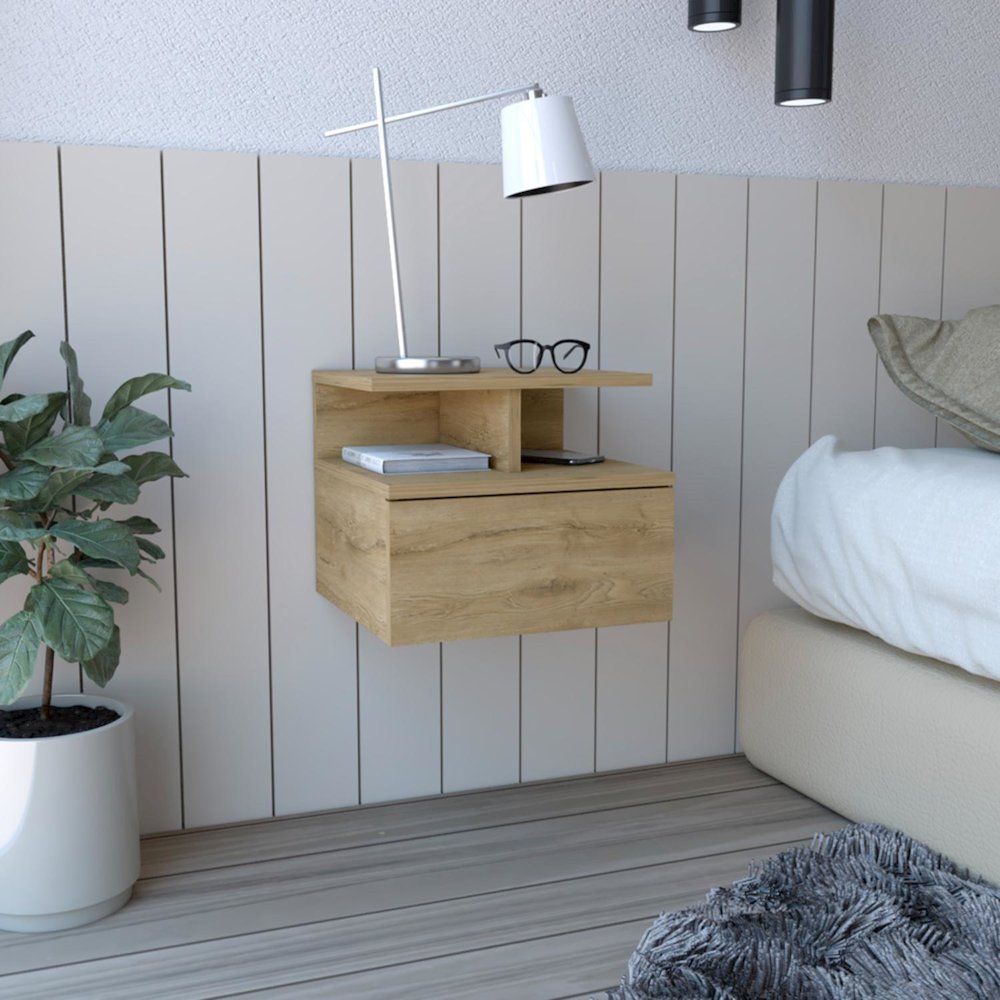 Adele Floating Nightstand Macadamia MDF. Picture 3