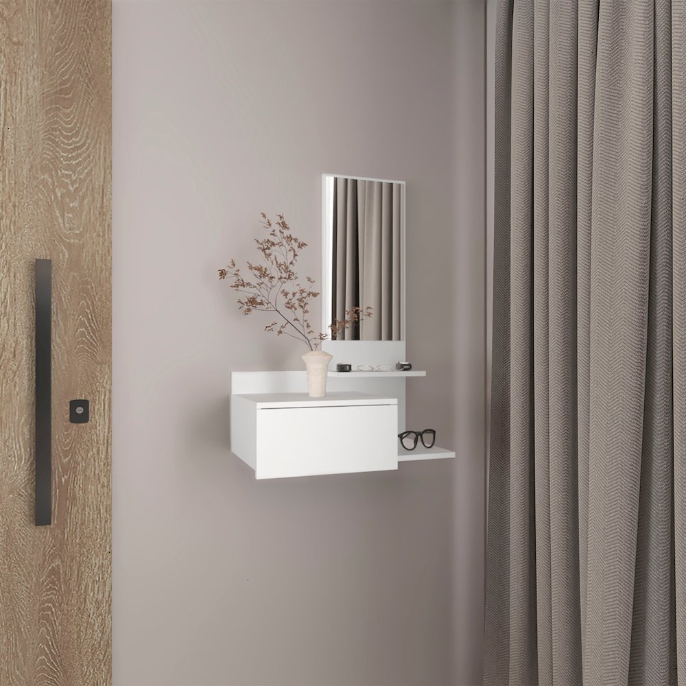 Vienna Floating Console Table White MDF. Picture 3