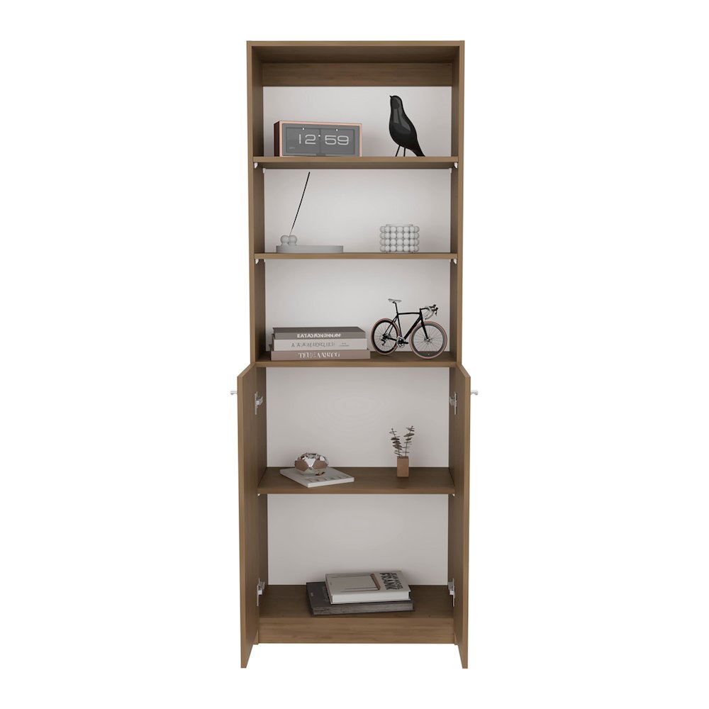 Home 5 Shelves Bookcase Natural Oak MDF. Picture 4