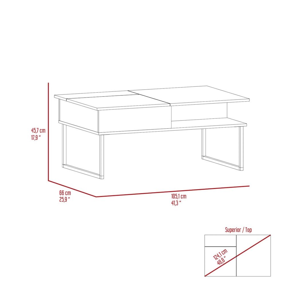 Armin Lift Top Coffee Table Espresso / Onyx MDF. Picture 4
