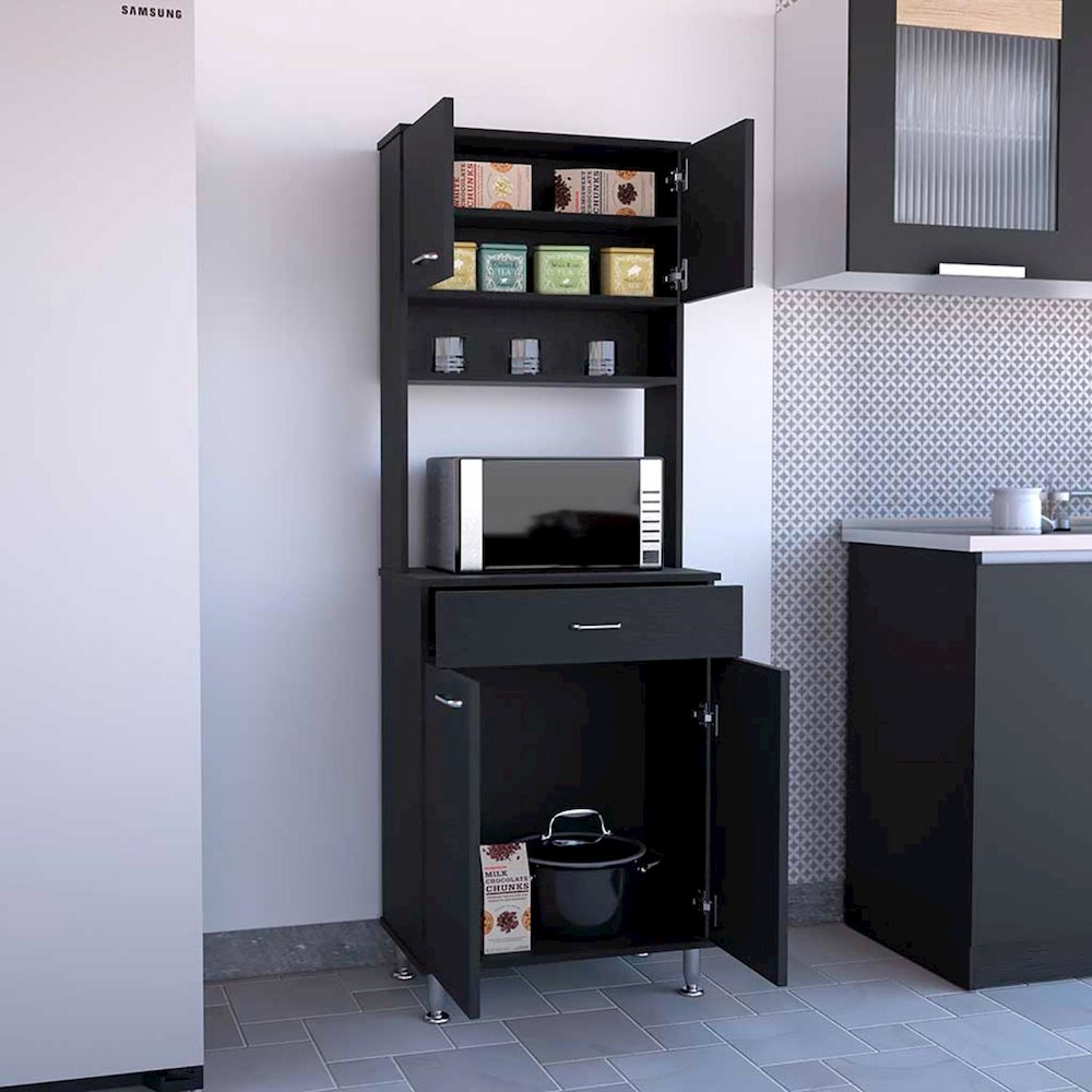 Della 60 Pantry Black MDF. Picture 5