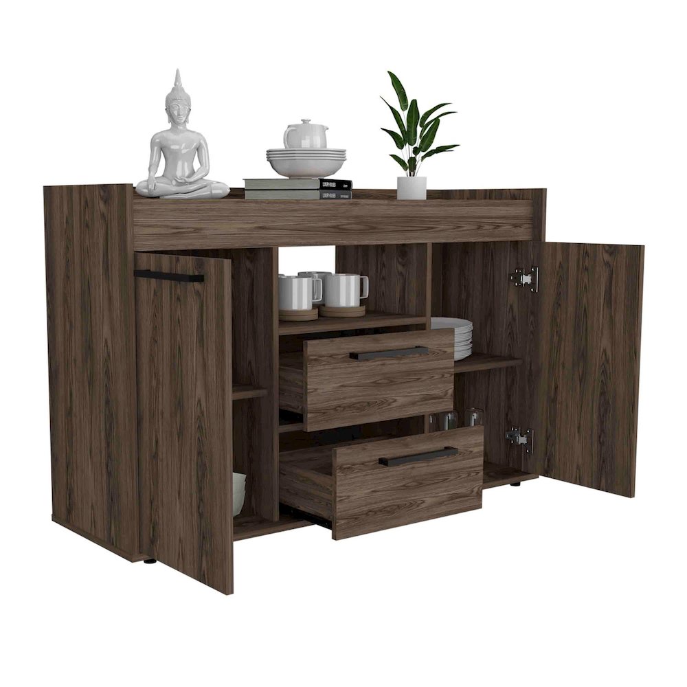 Hans Corner Bar Cabinet Macadamia MDF. Picture 2