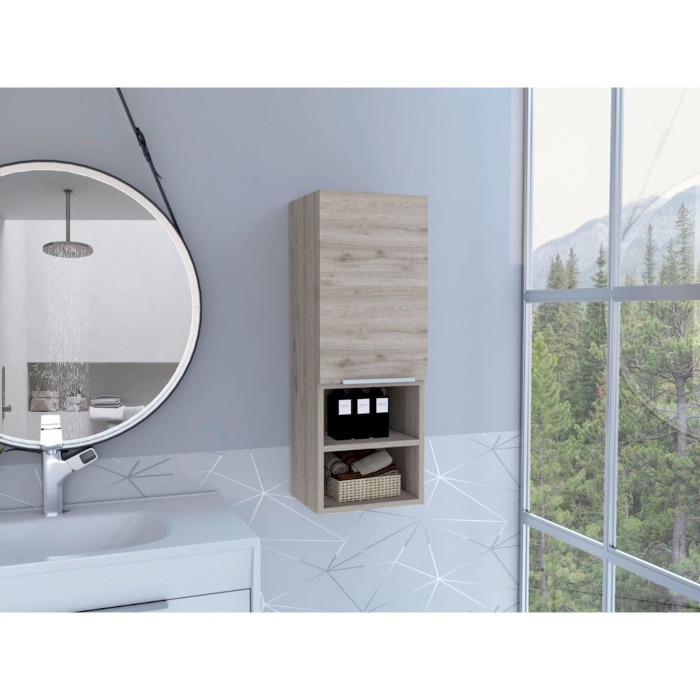 Mila Medicine Cabinet Light Gray MDF. Picture 3