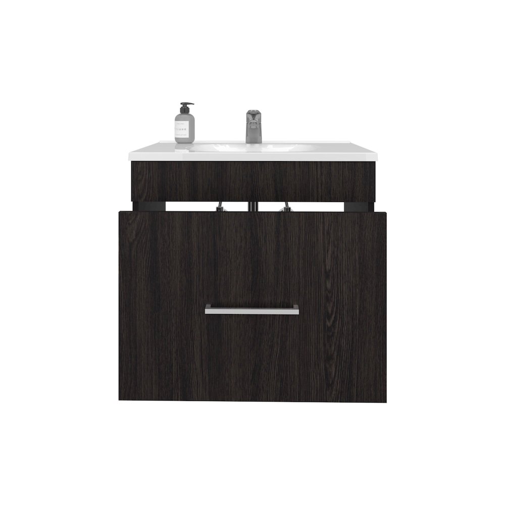 Tuhome One door Batroom Vanity Hatta Black MDF. Picture 1