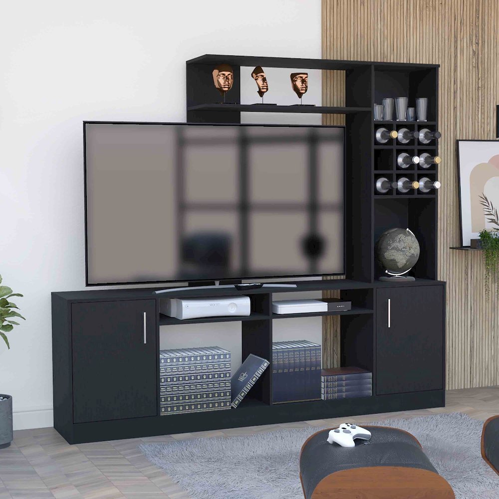 Essential Corner Bar Cabinet Macadamia MDF. Picture 3