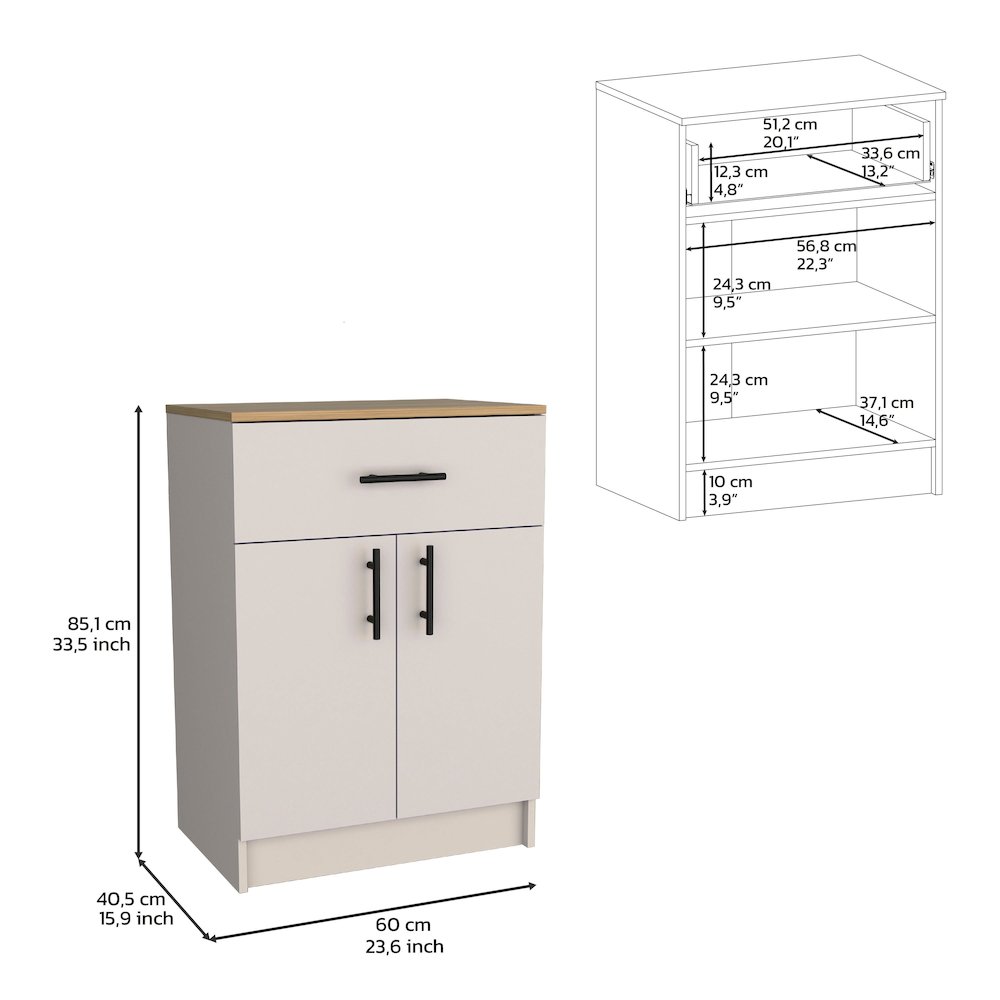 Mayorca Pantry Ivory - Natural Oak MDF. Picture 5