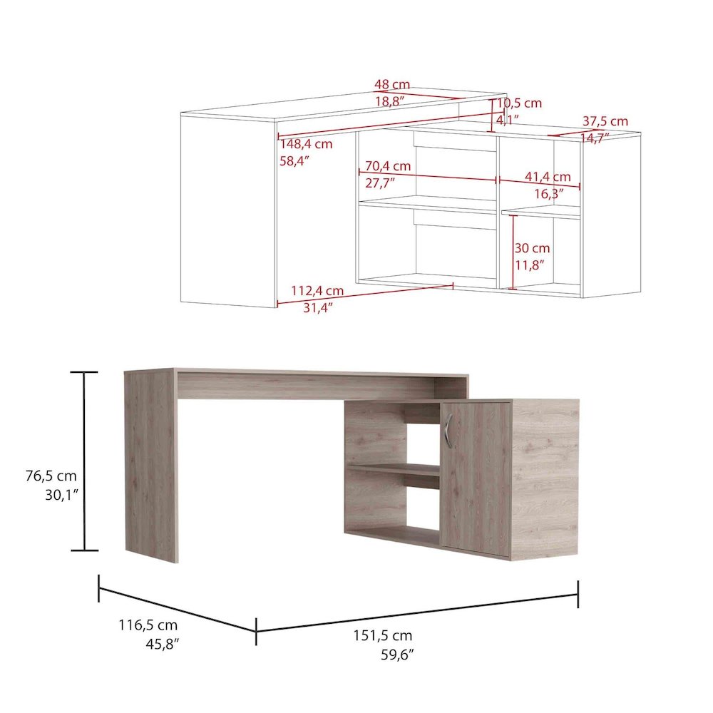 Axis Desk Light Gray MDF. Picture 4
