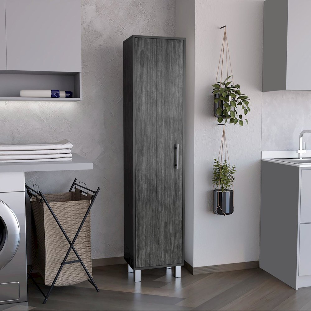 Laska Storage Cabinet Smokey Oak MDF. Picture 3