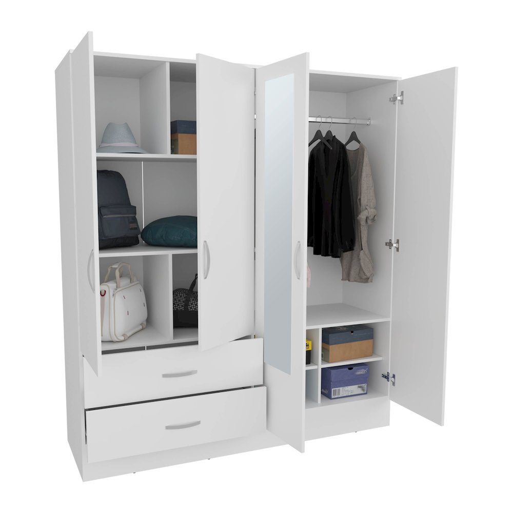 Bolton 160 Armoire White MDF. Picture 1