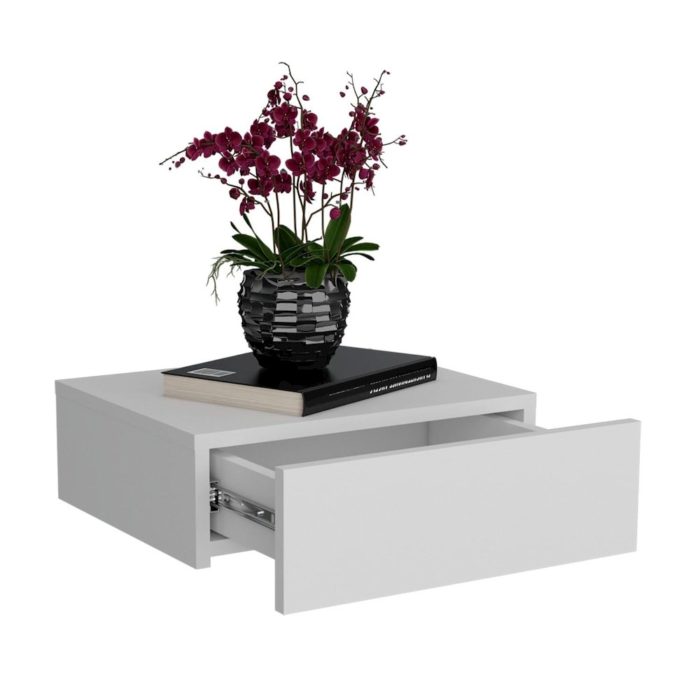 Milano Floating Nightstand White MDF. Picture 2