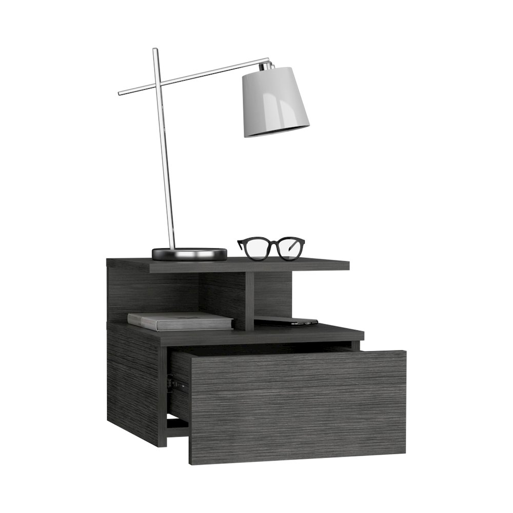 Adele Floating Nightstand Smokey Oak MDF. Picture 2