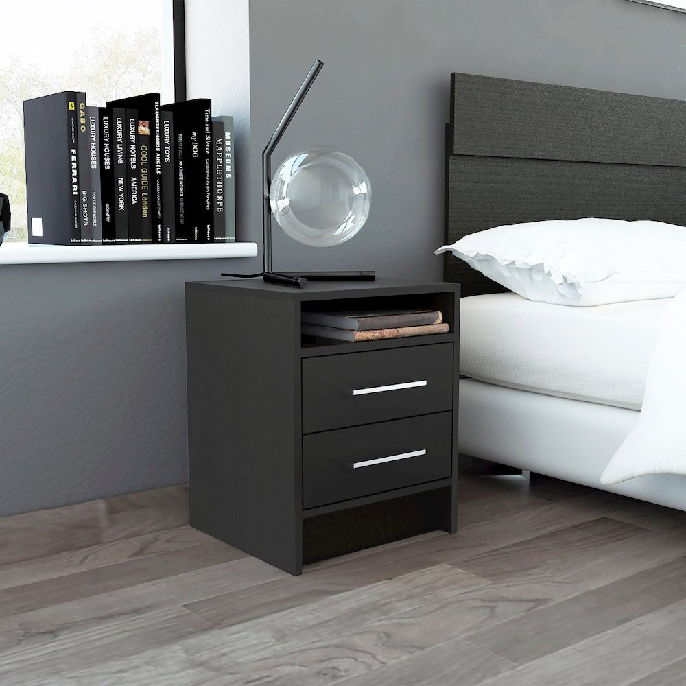 Eter Nightstand Black MDF. Picture 3