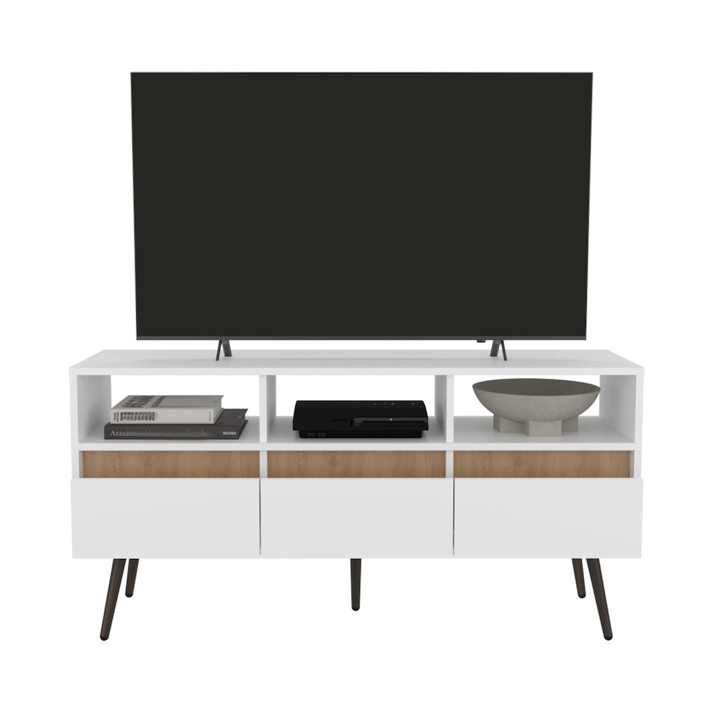Aranjuez 47" Tv Stand White - Natural Oak MDF. Picture 2