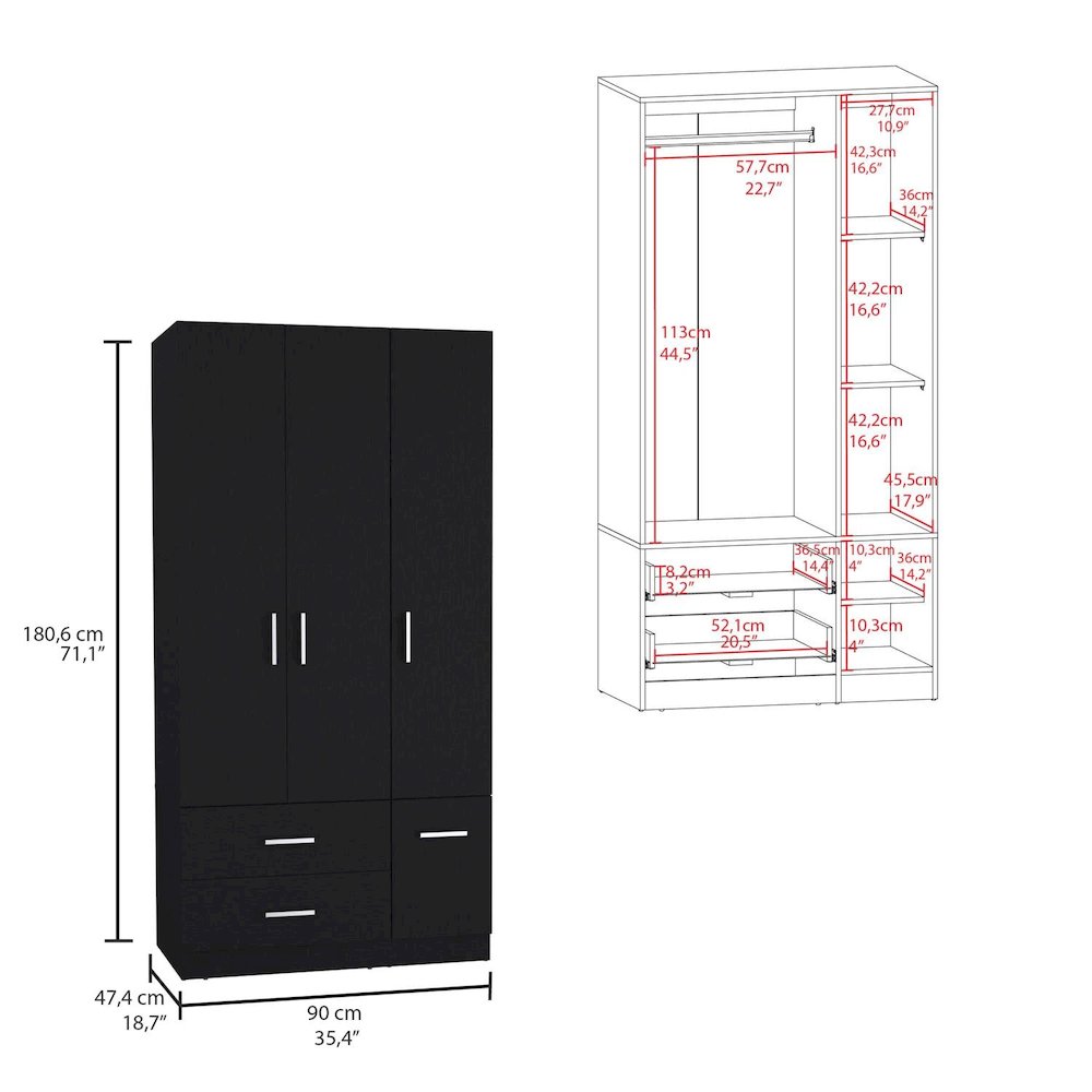 Verona Kitchen Cart White / Dark Walnut MDF. Picture 4