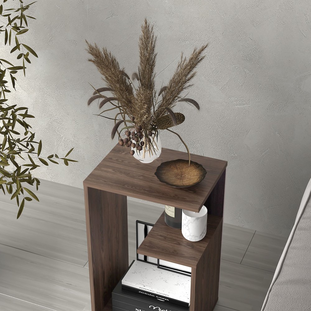 Portree Kitchen Island Black / Ibiza Marble MDF. Picture 4