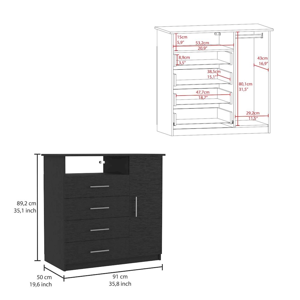 Peru Dresser Black MDF. Picture 4