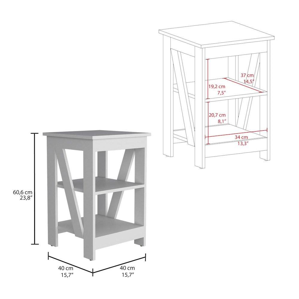 Taylor Side Table White MDF. Picture 4