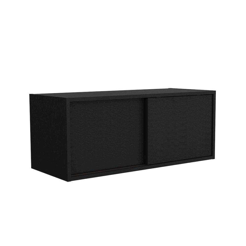 Note 32"W x 13" H Wall Cabinet Dark Wengue MDF. Picture 1