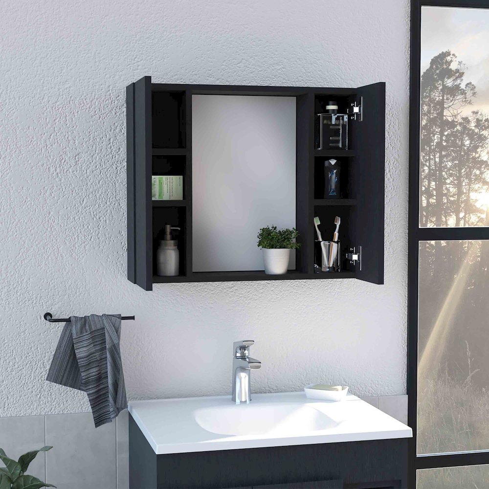 Medicine Cabinets Black MDF. Picture 5