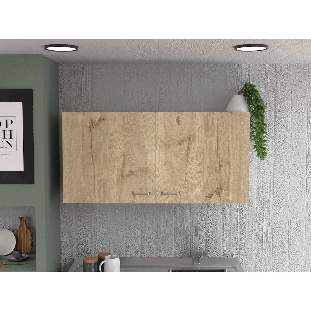 Napoles Wall Cabinet White / Light Oak MDF. Picture 3