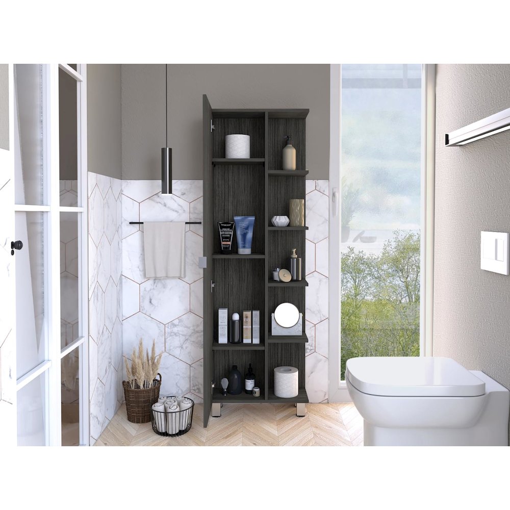 Urano Linen Cabinet White MDF. Picture 5