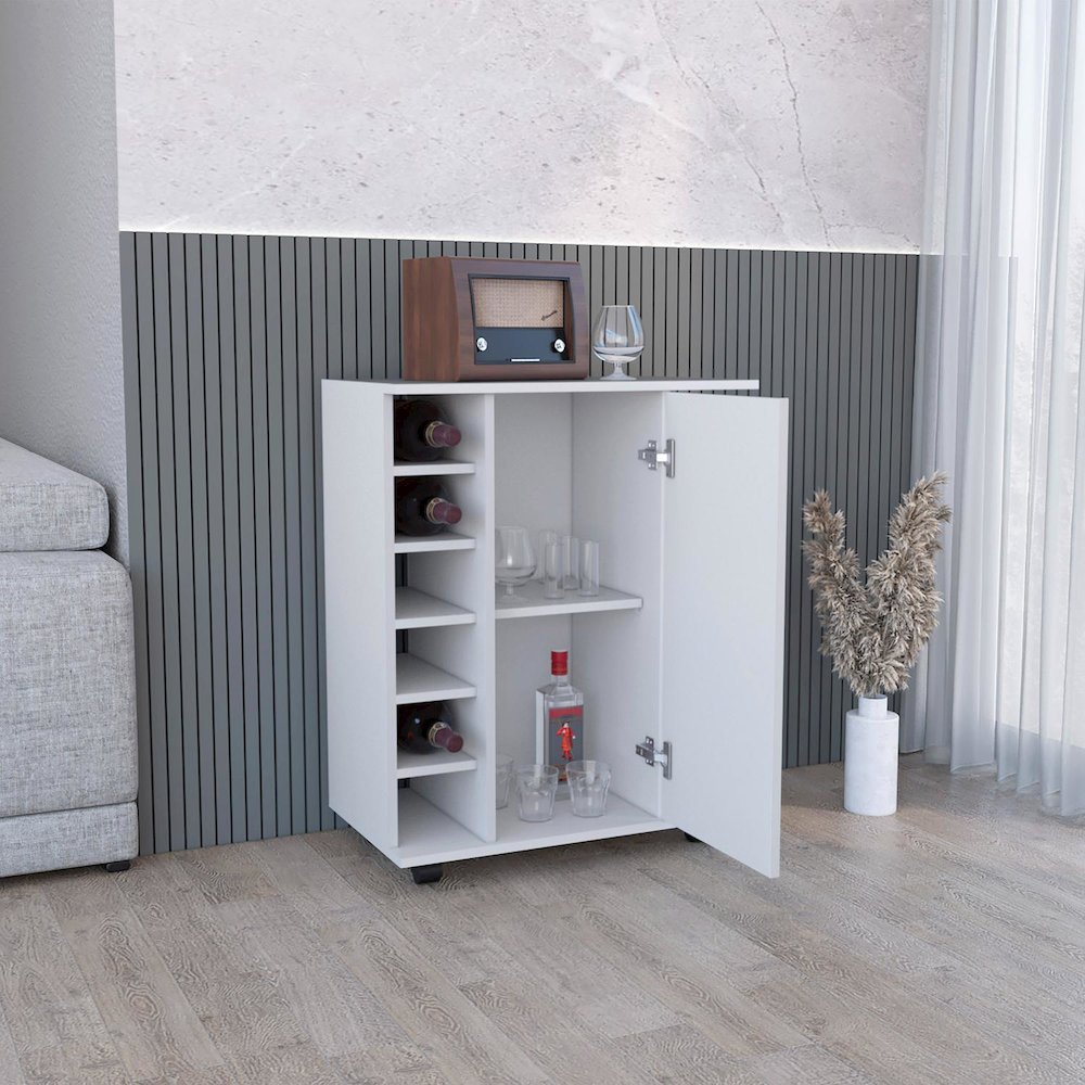Lothian Bar Cart White MDF. Picture 5