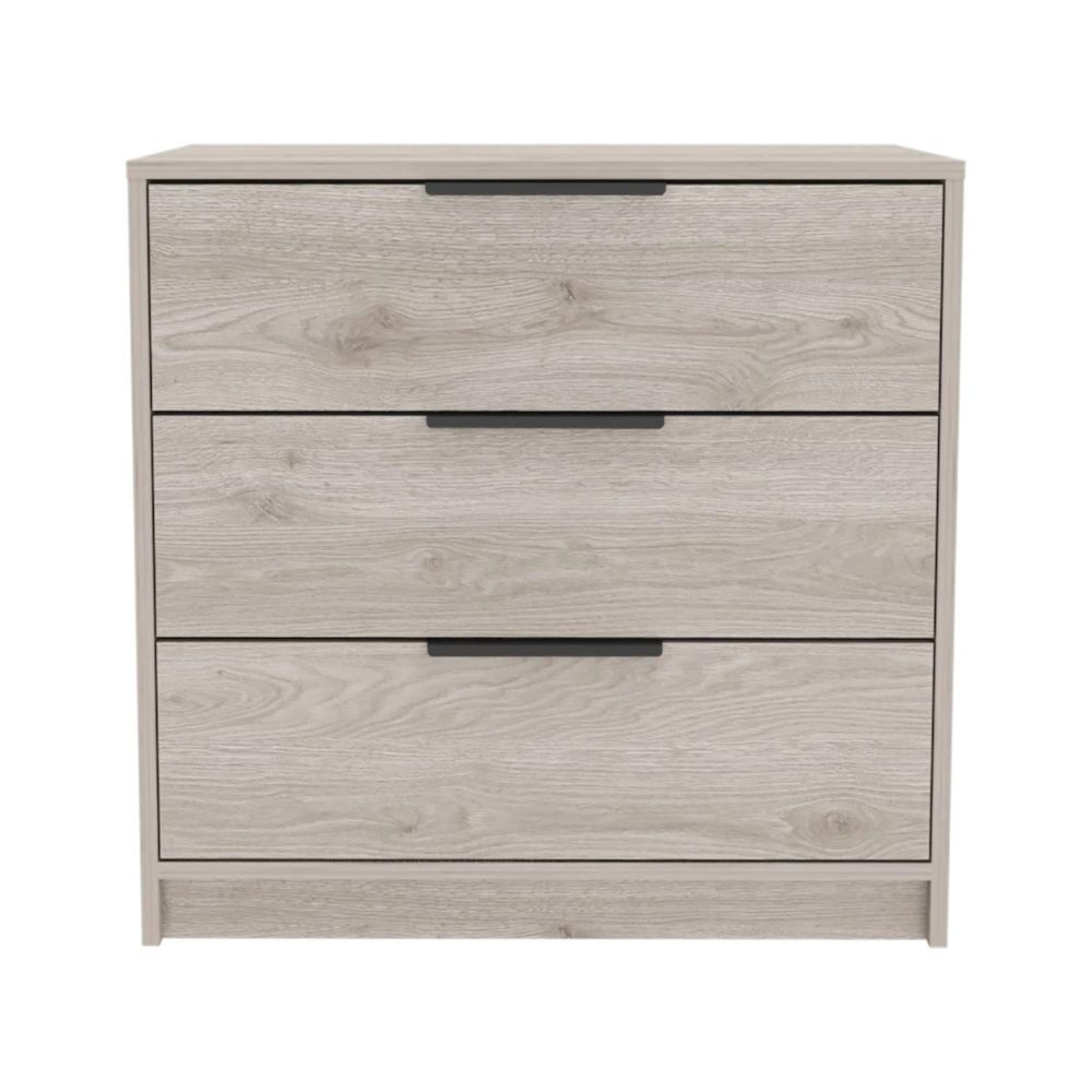 Kaia Three Drawer Dresser Light Gray MDF. Picture 1