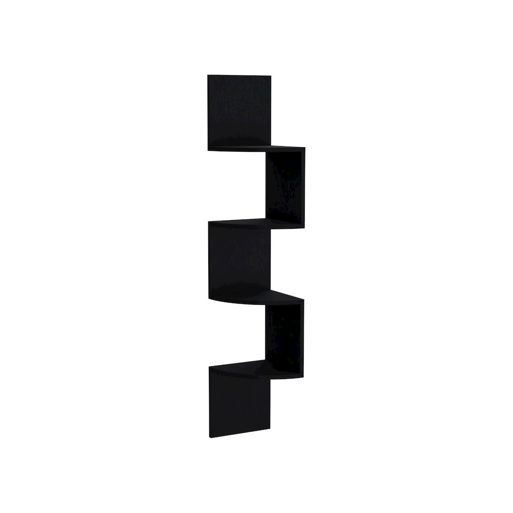 Rosset Corner Shelf Black MDF. Picture 4
