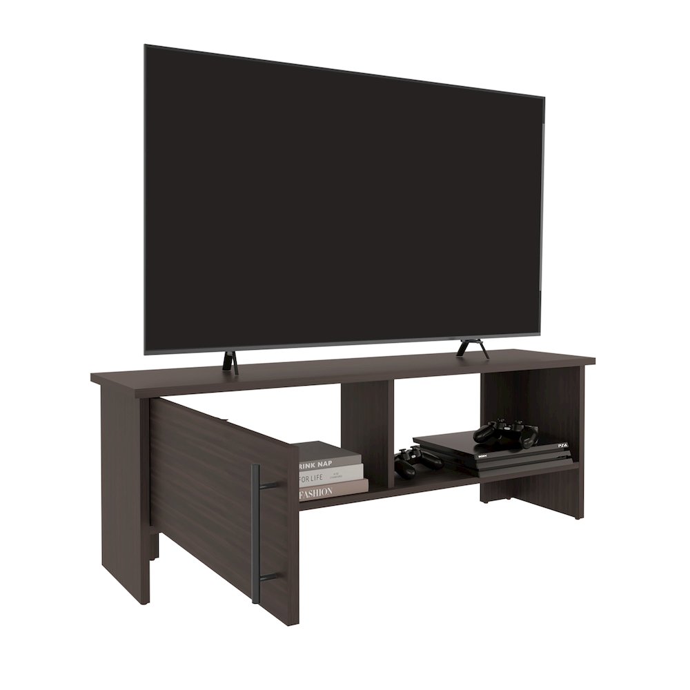 Navia One-Door TV Stand Dark Walnut MDF. Picture 4