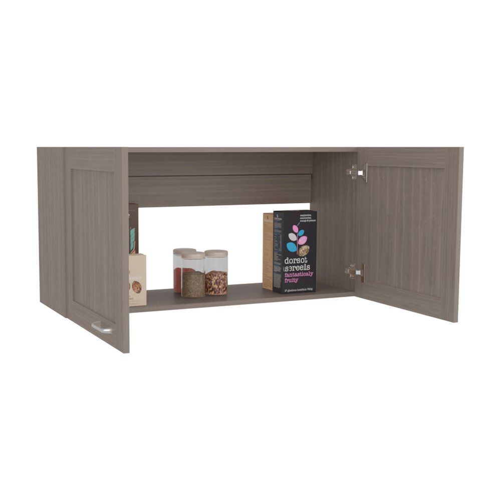 Zurich Wall Cabinet, Double Door Light Gray MDF. Picture 1