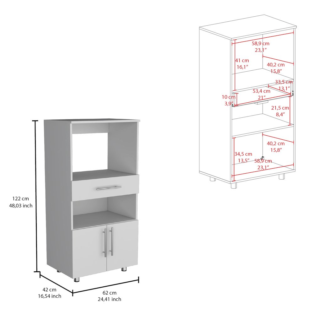 Worland Pantry Cabinet White MDF. Picture 5