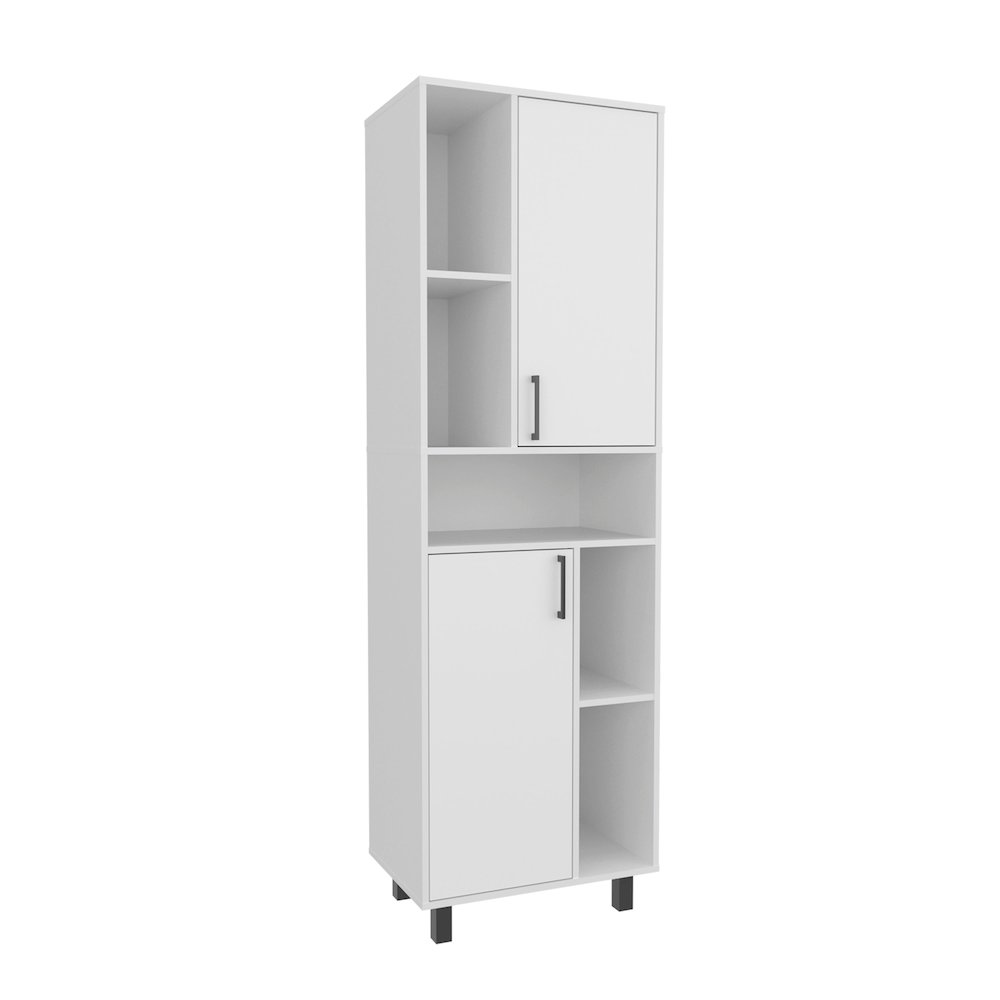 Bryce Pantry Cabinet With Two Doors And Multiple Storage Compartments, White. Picture 2